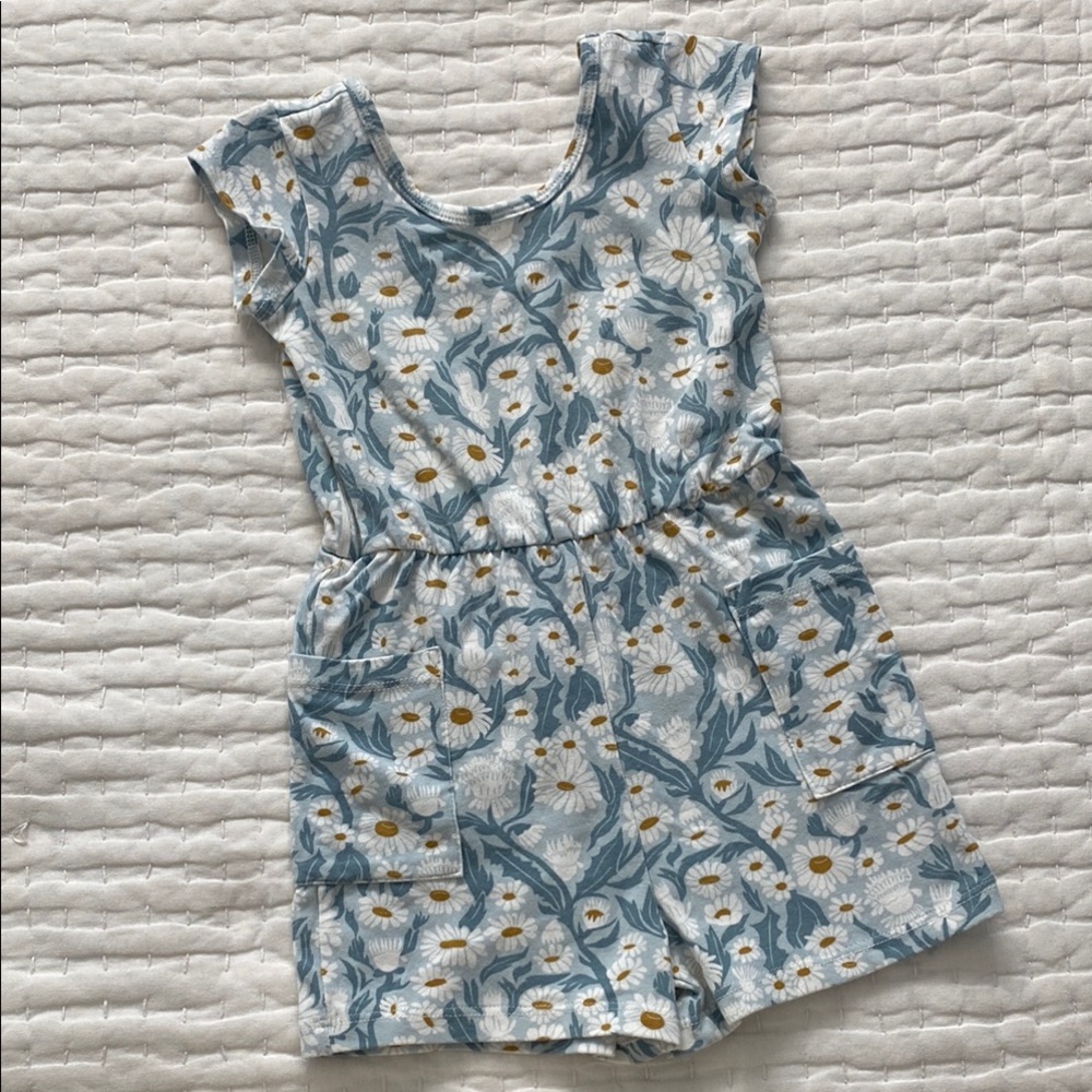 Alice+Ames Blue and White Floral Romper